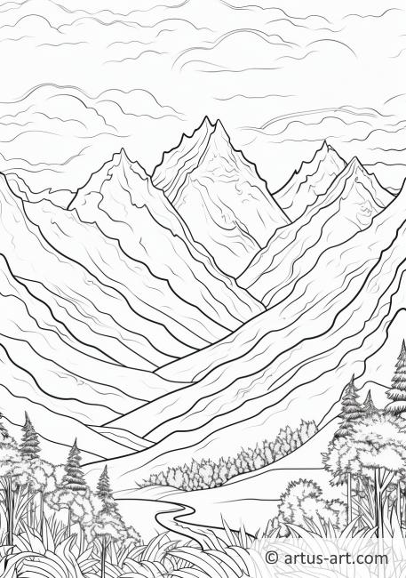 Pagina da colorare delle Montagne Nebbiose